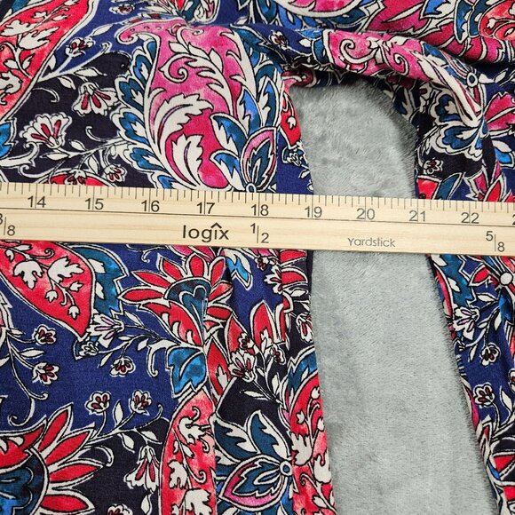 Anthropologie Dress Womens Small Red Blue Paisley Boho Western Cottage Tunic - Picture 10 of 11